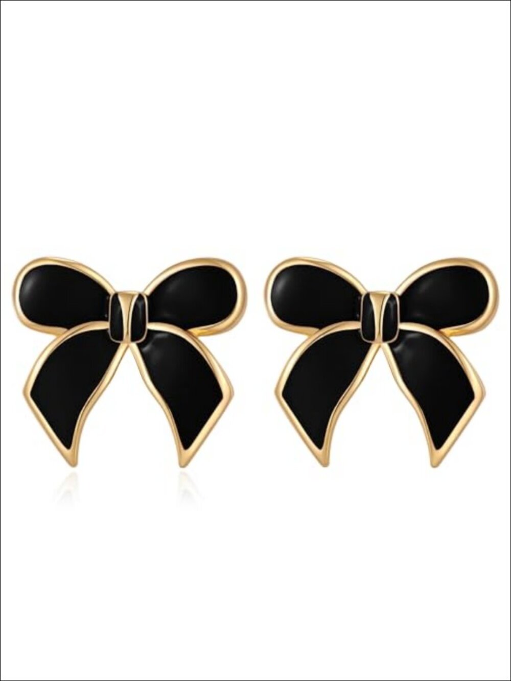 18K Gold Plated Bow Drop Stud Earrings for Women